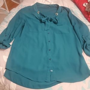 Teal IZ Byer blouse Large